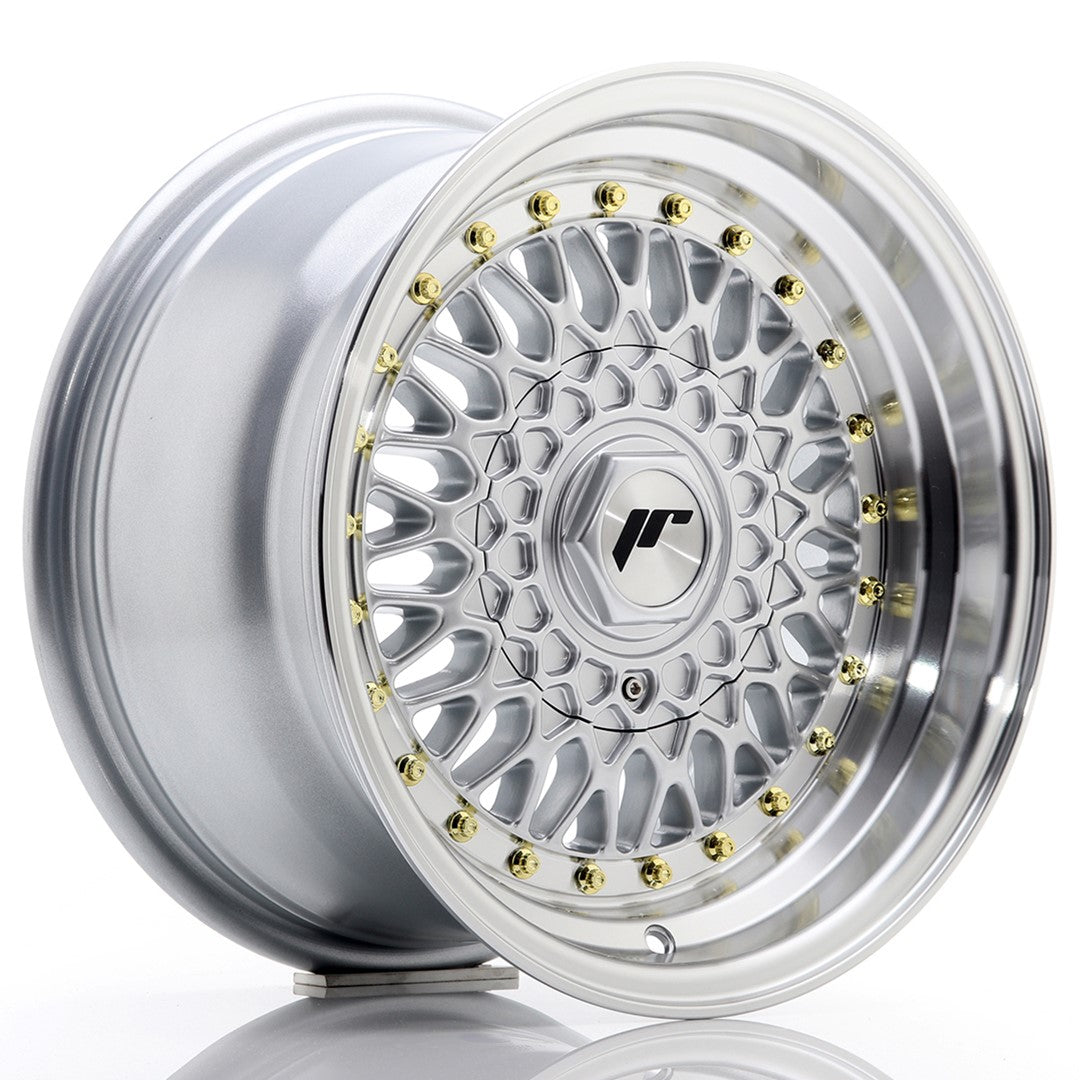JR Wheels JR9 15x8 ET20 BLANK Silver w/ Machined Lip