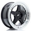 JR Wheels JR6 17x8 ET20-35 5H BLANK Gloss Black w/ Machined Lip